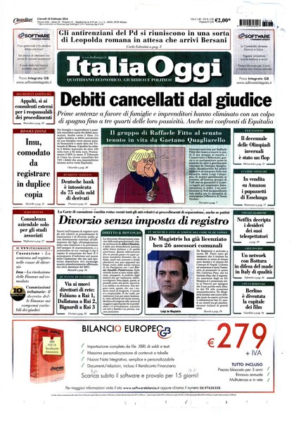 Italia oggi : quotidiano di economia finanza e politica